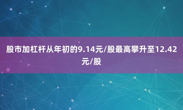 股市加杠杆从年初的9.14元/股最高攀升至12.42元/股